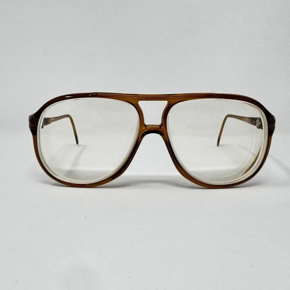 Vintage Zeiss K 2041 2496 Brown Amber Aviator Eyeglass Frames 58-13-140